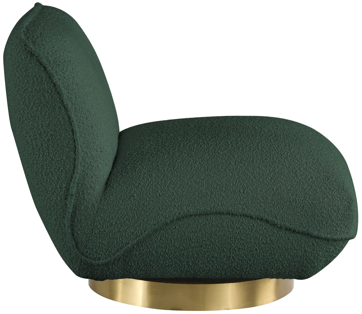 casa green boucle fabric swivel accent chair green