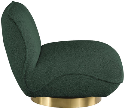 Casa Green Boucle Fabric Swivel Accent Chair Green