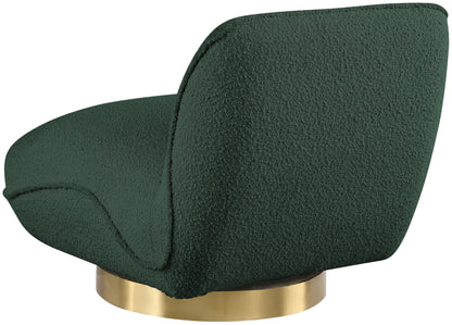 Casa Green Boucle Fabric Swivel Accent Chair Green