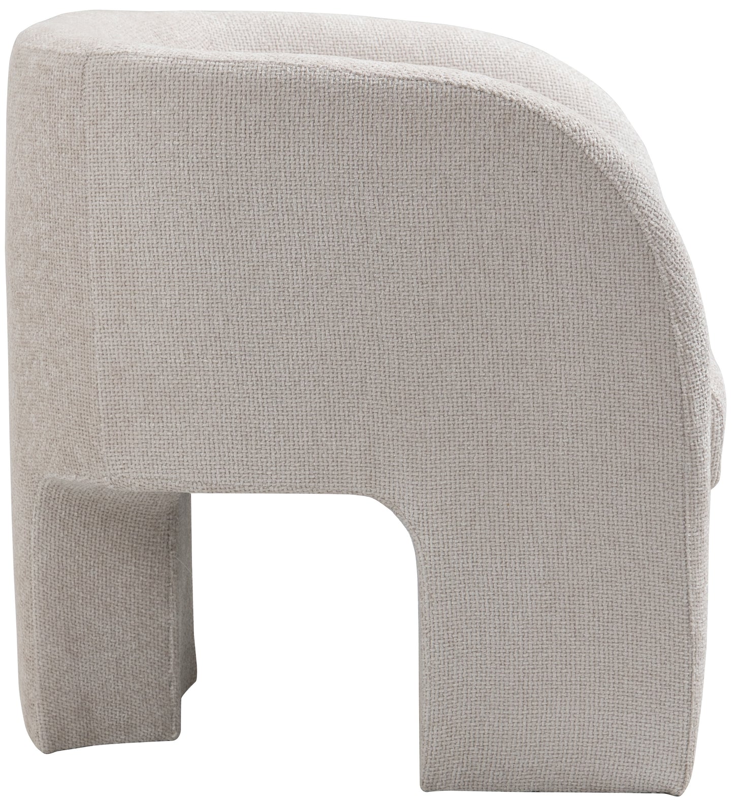 hyde cream chenille fabric accent chair cream