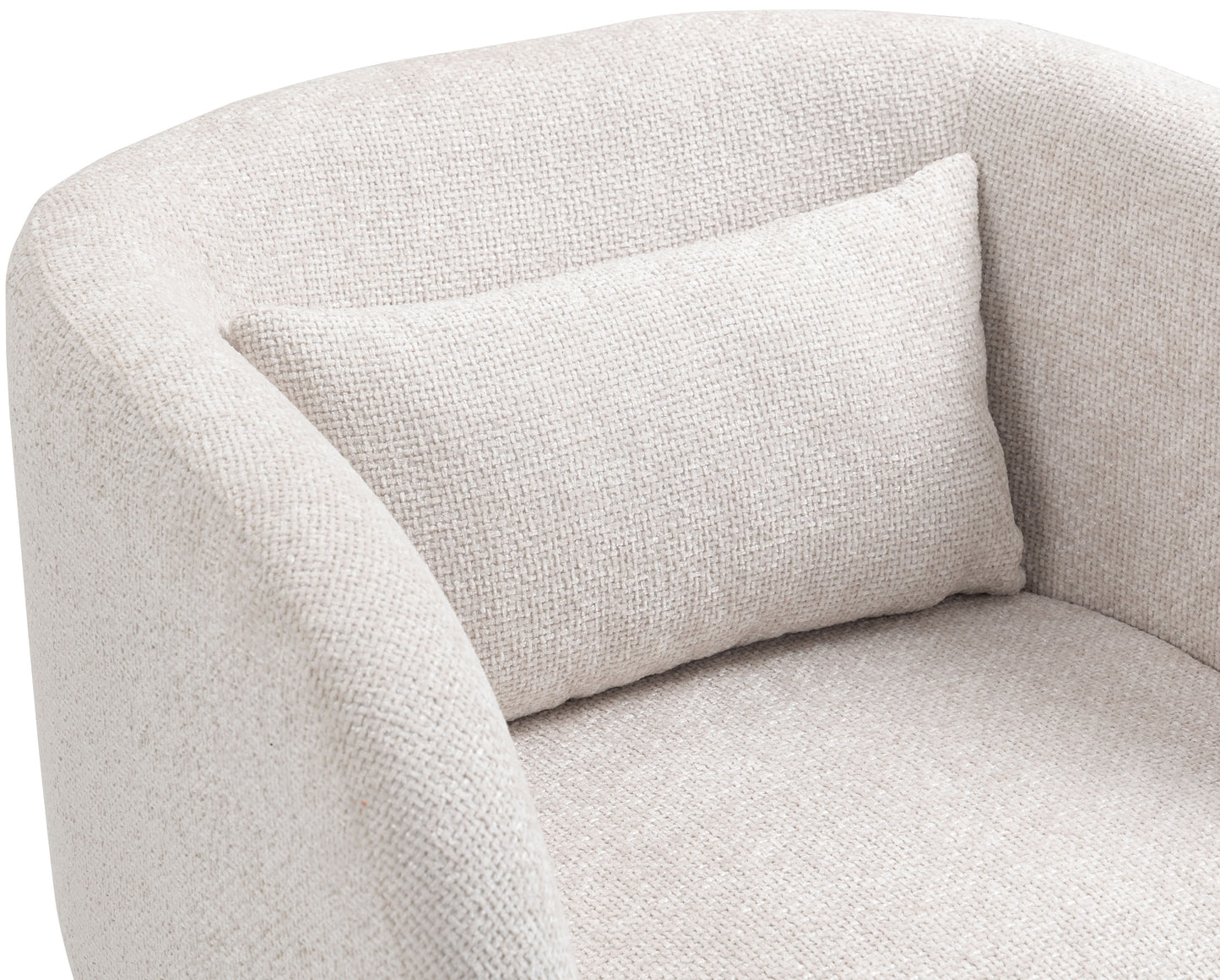 hyde cream chenille fabric accent chair cream