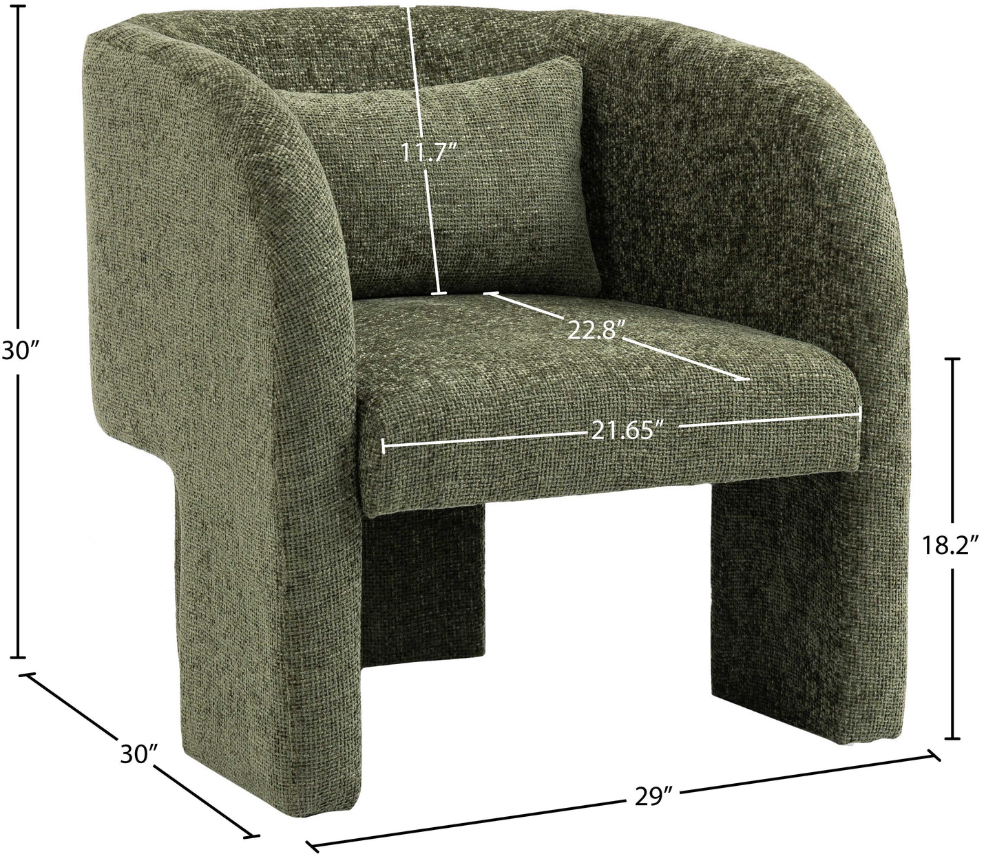 hyde green chenille fabric accent chair green