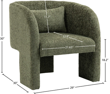 Hyde Green Chenille Fabric Accent Chair Green