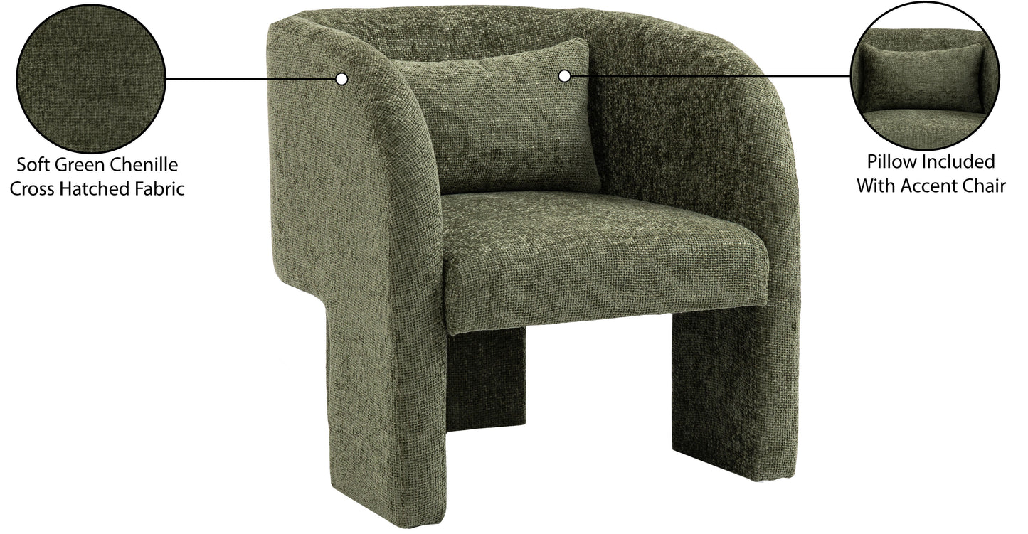 hyde green chenille fabric accent chair green