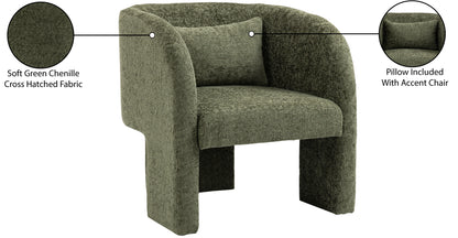 Hyde Green Chenille Fabric Accent Chair Green