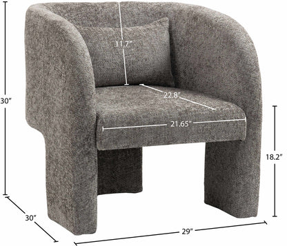 Hyde Grey Chenille Fabric Accent Chair Grey