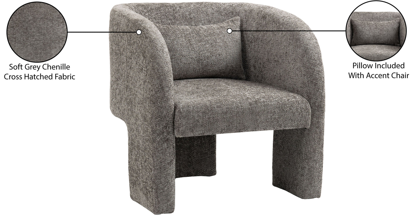 hyde grey chenille fabric accent chair grey