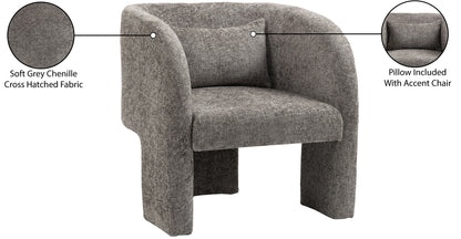 Hyde Grey Chenille Fabric Accent Chair Grey