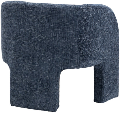 Hyde Navy Chenille Fabric Accent Chair Navy