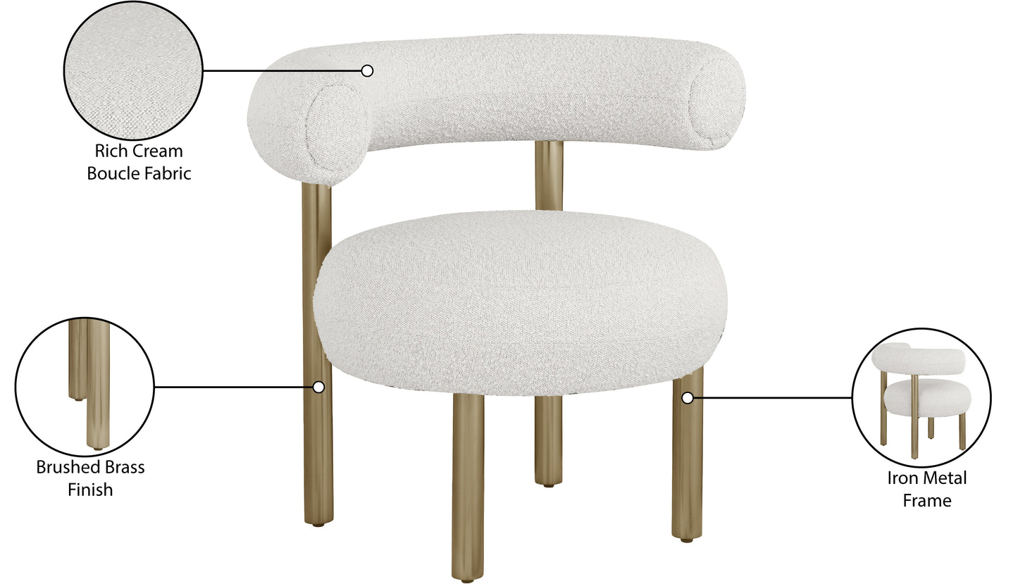 poppy cream boucle fabric accent chair cream