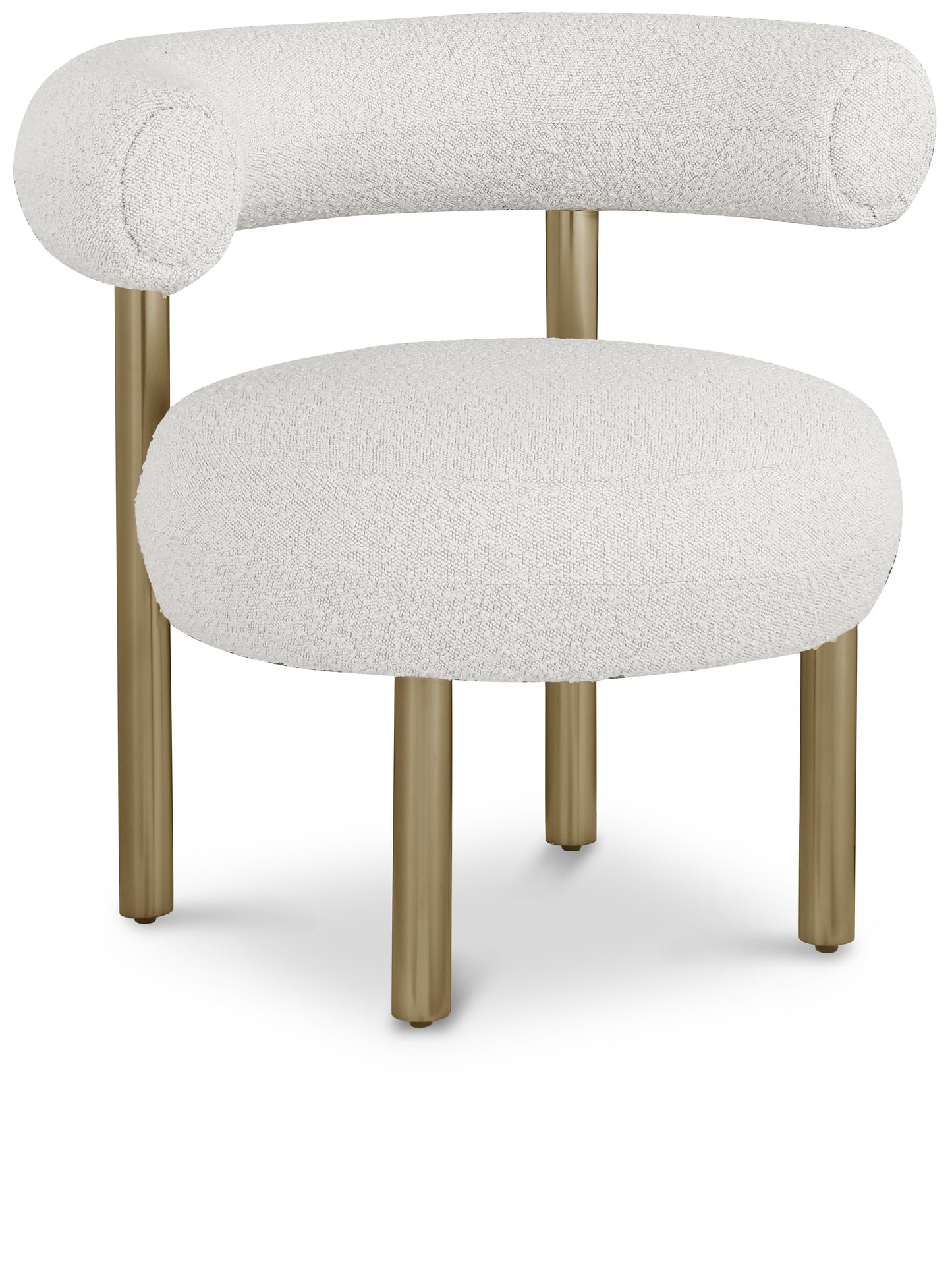 swoon cream boucle fabric accent chair