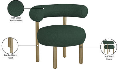 Swoon Green Boucle Fabric Accent Chair