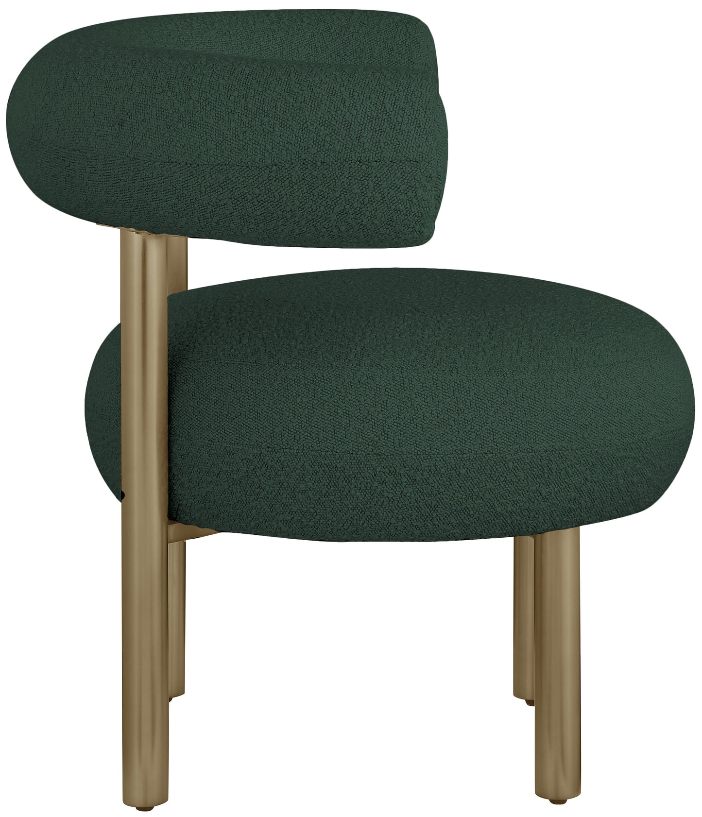 poppy green boucle fabric accent chair green