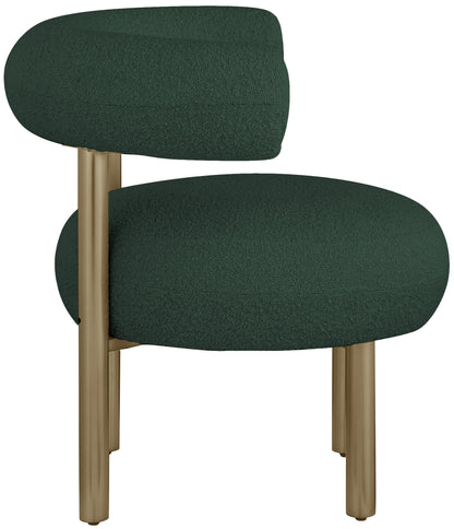 Poppy Green Boucle Fabric Accent Chair Green