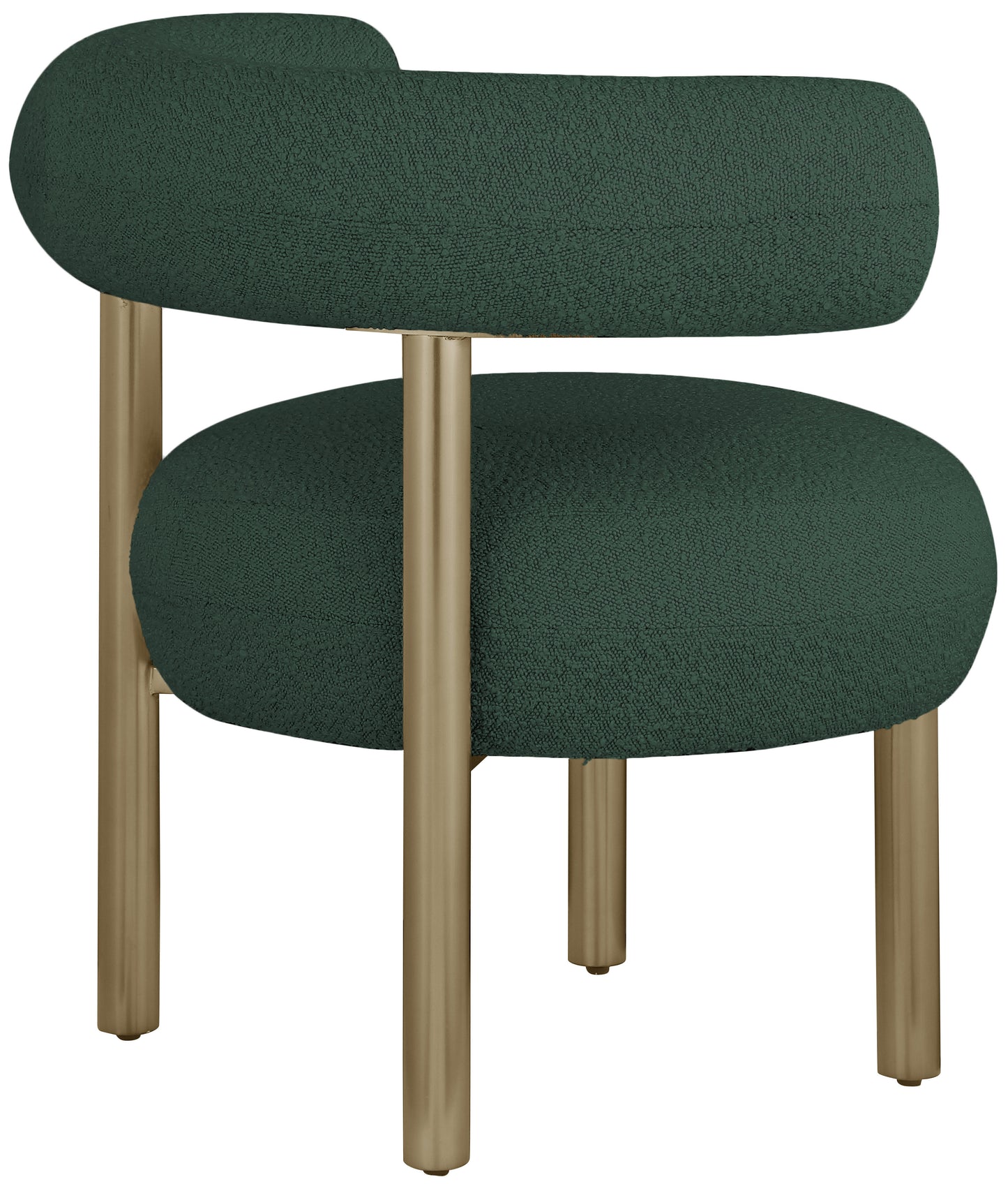 poppy green boucle fabric accent chair green