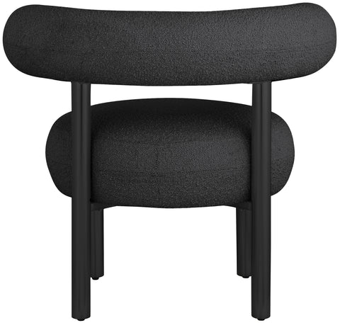Selene Black Boucle Fabric Upholstered Accent Chair, 1 Piece