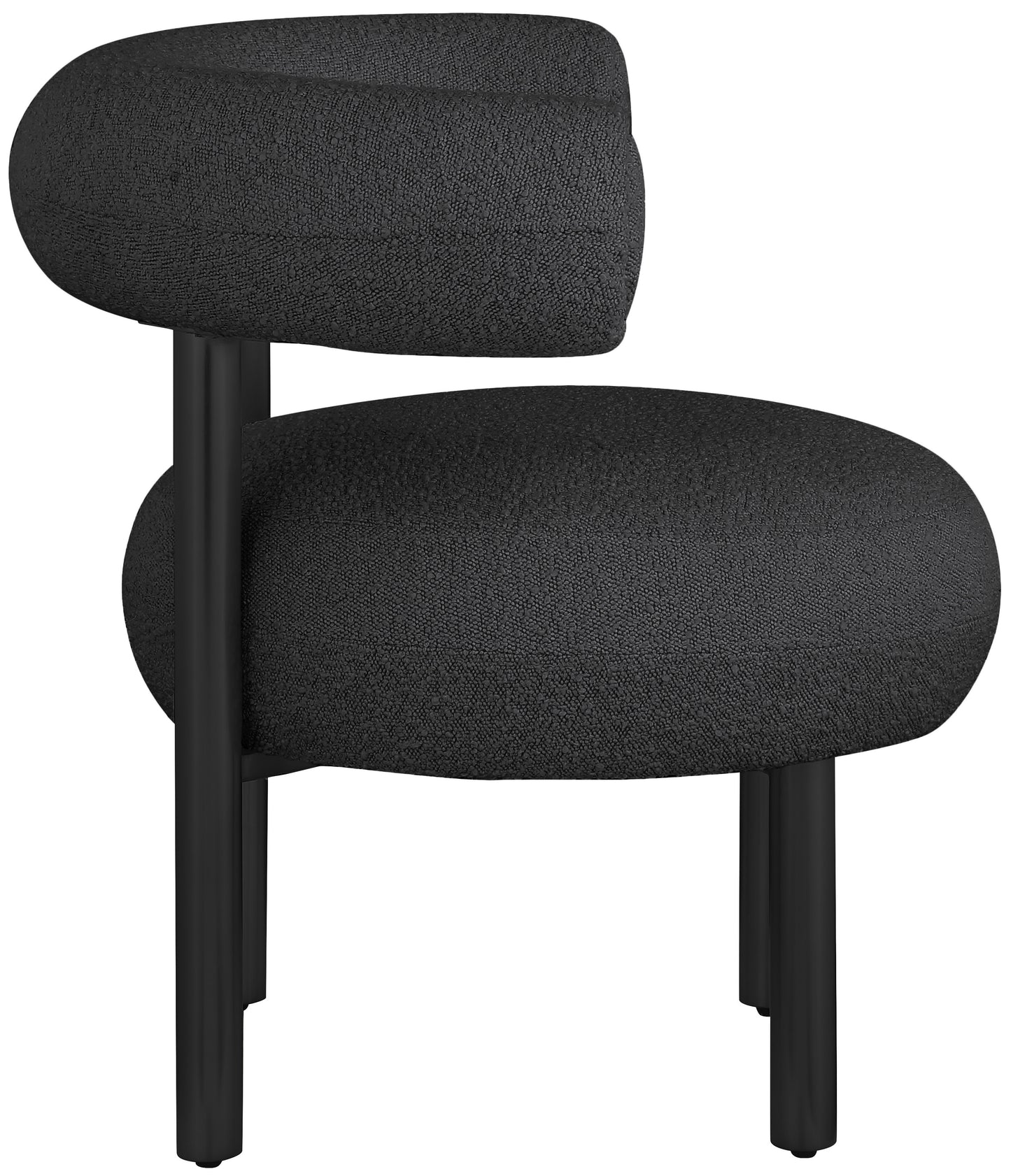 poppy black boucle fabric accent chair black