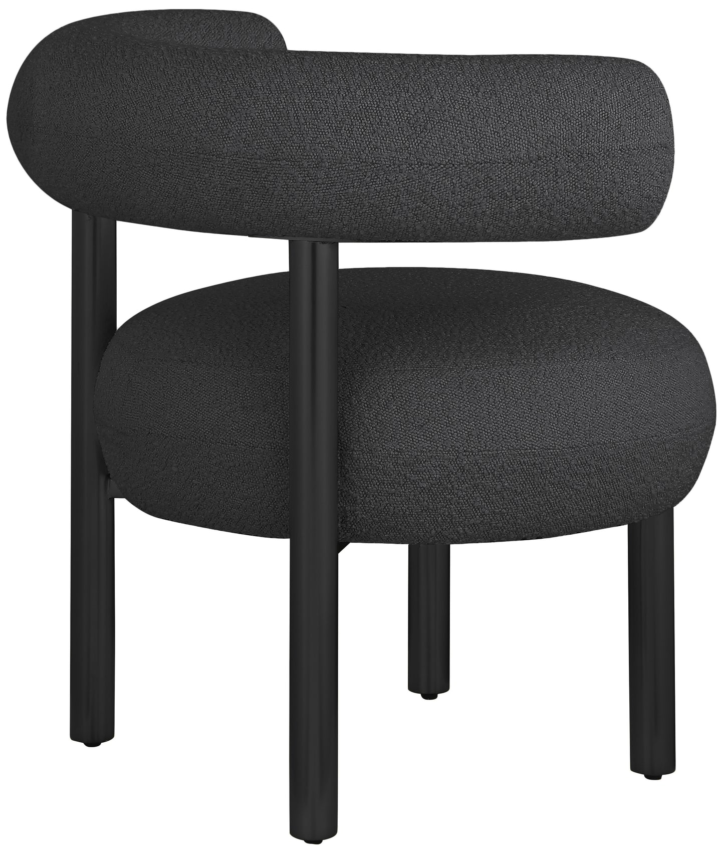 poppy black boucle fabric accent chair black