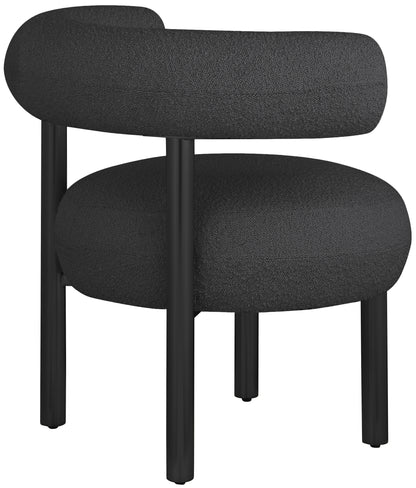 Poppy Black Boucle Fabric Accent Chair Black