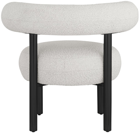 Selene Cream Boucle Fabric Upholstered Accent Chair, 1 Piece