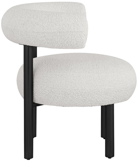 Selene Cream Boucle Fabric Upholstered Accent Chair, 1 Piece