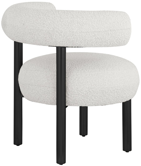 Selene Cream Boucle Fabric Upholstered Accent Chair, 1 Piece