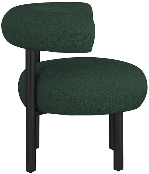 Selene Green Boucle Fabric Upholstered Accent Chair, 1 Piece