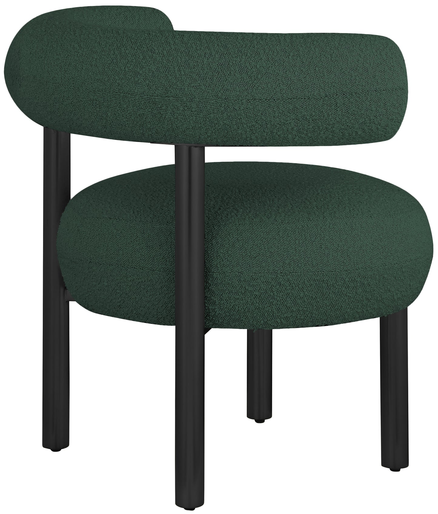 poppy green boucle fabric accent chair green