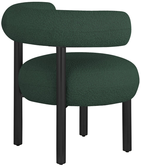 Selene Green Boucle Fabric Upholstered Accent Chair, 1 Piece