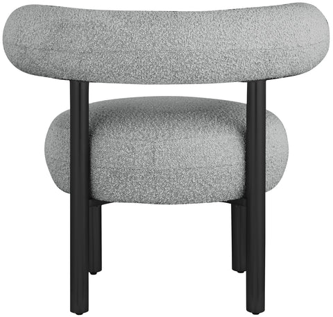 Selene Grey Boucle Fabric Upholstered Accent Chair, 1 Piece