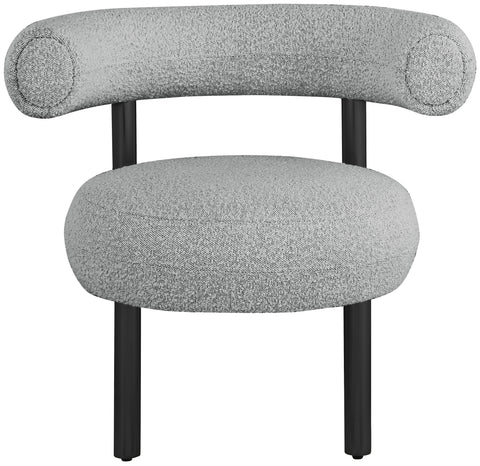 Selene Grey Boucle Fabric Upholstered Accent Chair, 1 Piece