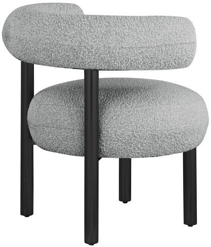 Poppy Grey Boucle Fabric Accent Chair Grey