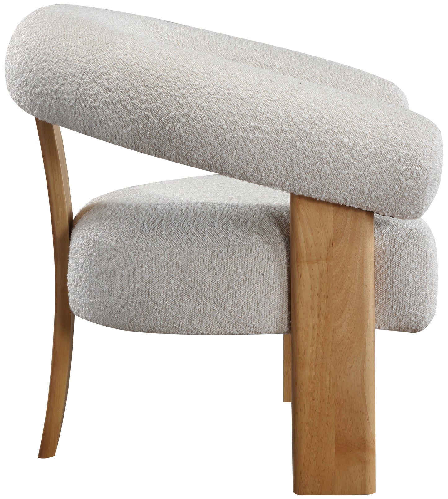 mackenzie cream boucle fabric accent chair cream