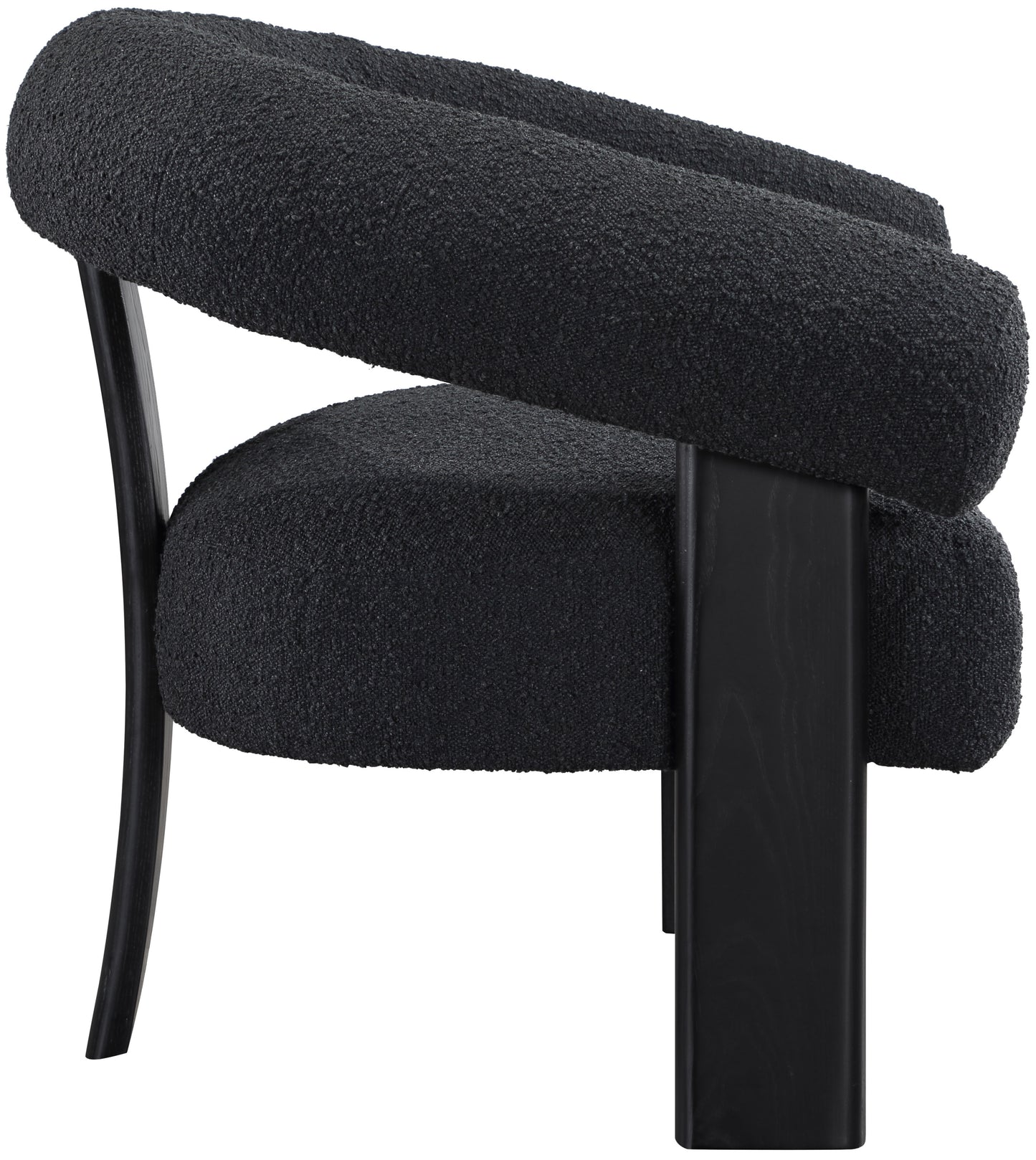 mackenzie black boucle fabric accent chair black