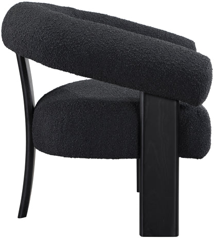 Mackenzie Black Boucle Fabric Accent Chair Black