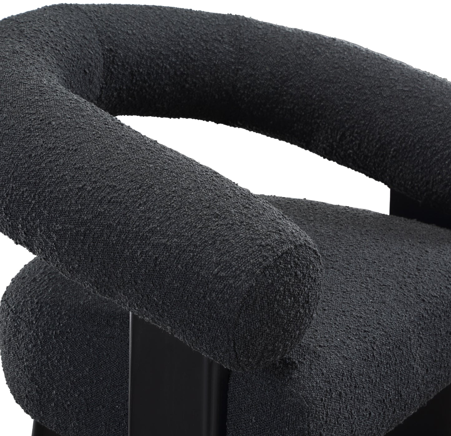 mackenzie black boucle fabric accent chair black