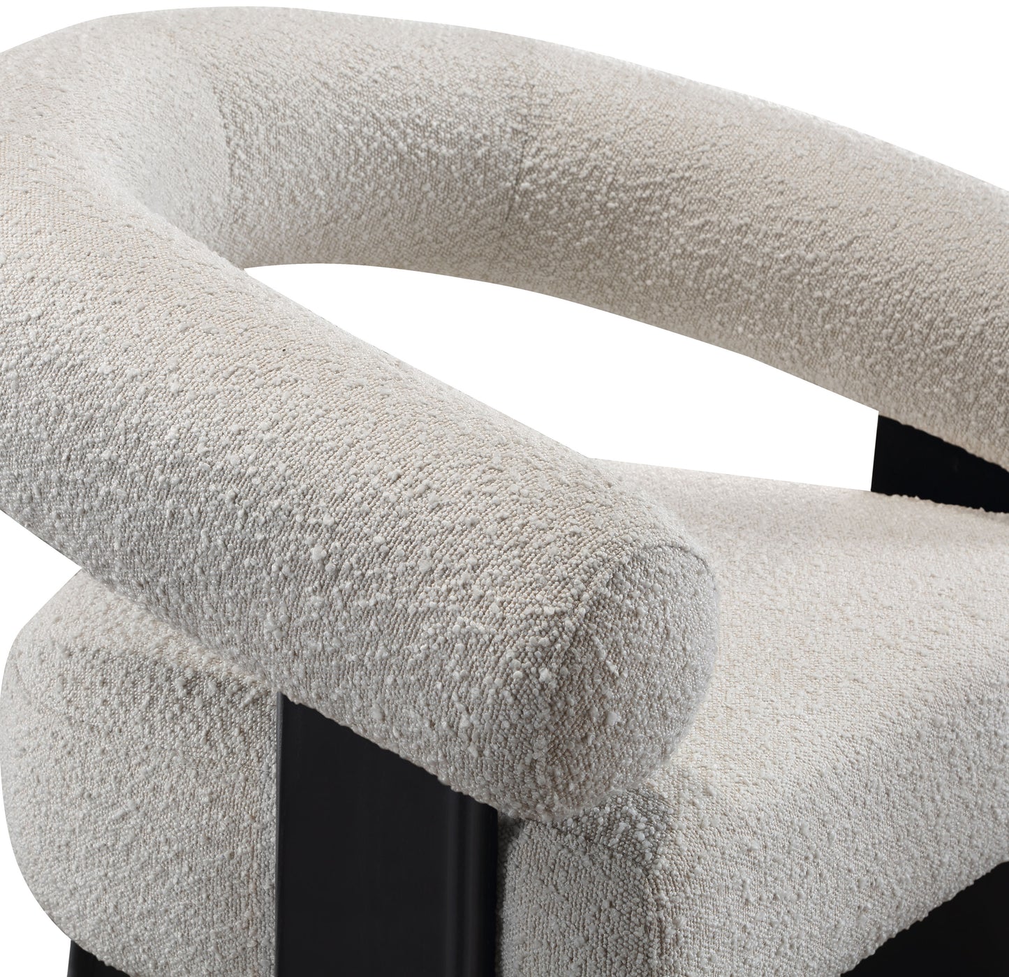 mackenzie cream boucle fabric accent chair cream