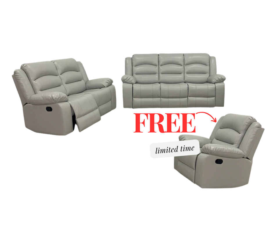 milly reclining sofa & loveseat -gray