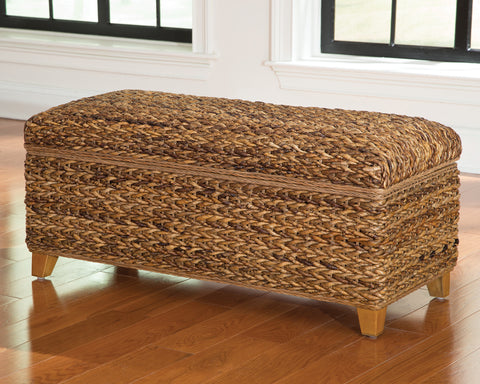 Bartole Hand-Woven Banana Leaf Storage Trunk AmberAmber