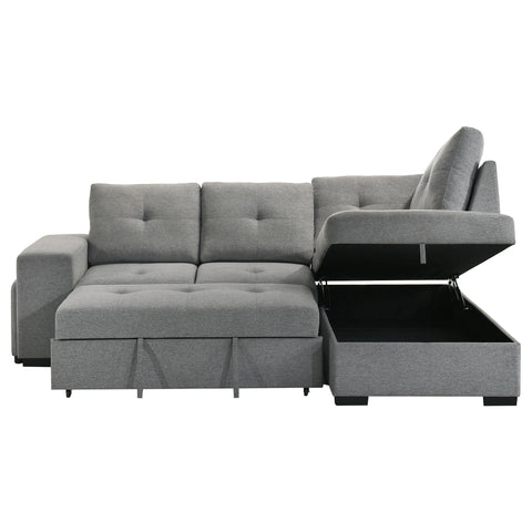 Brickston Fabric Upholstered Sleeper Sectional Sofa Grey