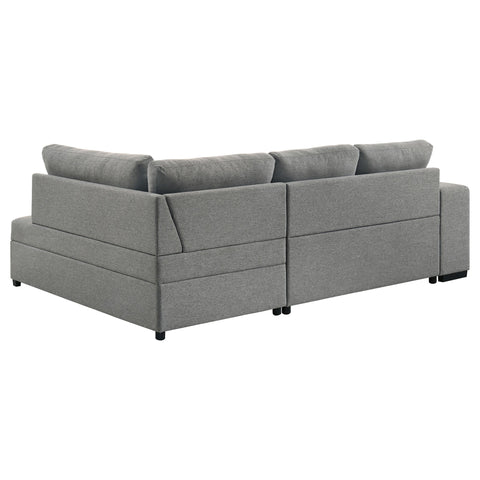 Brickston Fabric Upholstered Sleeper Sectional Sofa Grey
