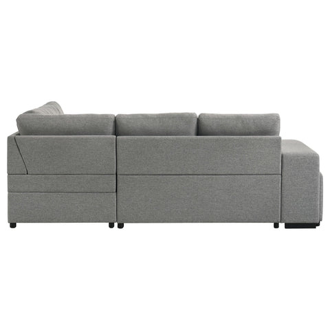 Brickston Fabric Upholstered Sleeper Sectional Sofa Grey