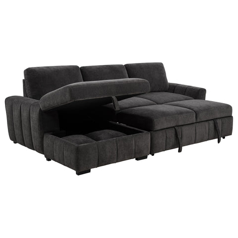 Hagen Upholstered Sleeper Sectional Sofa LAF Chaise Grey