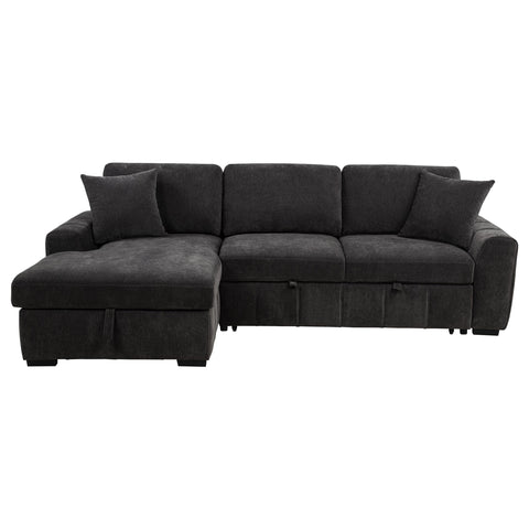 Hagen Upholstered Sleeper Sectional Sofa LAF Chaise Grey