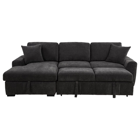 Hagen Upholstered Sleeper Sectional Sofa LAF Chaise Grey