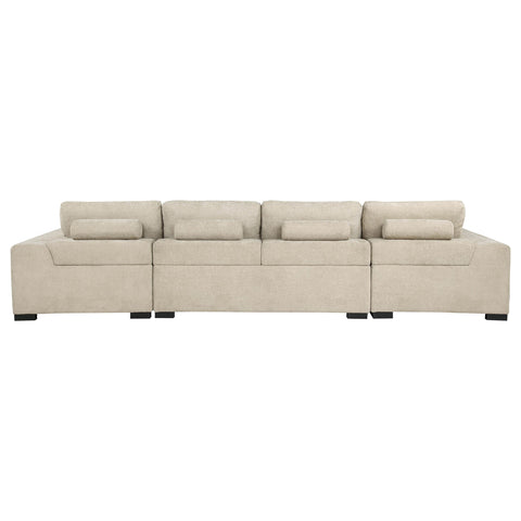 Toohey U-Shaped Double Chaise Upholstered Sectional Sofa Beige