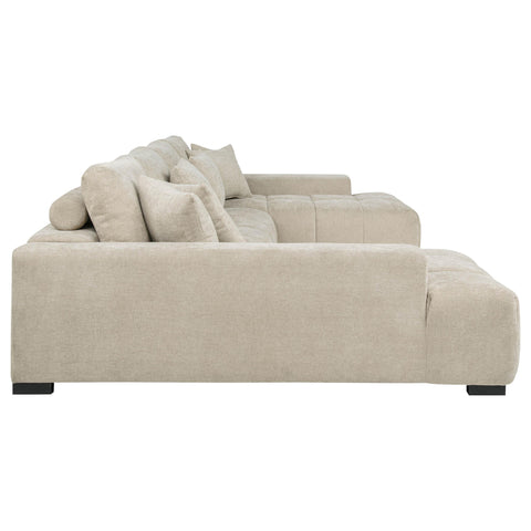 Toohey U-Shaped Double Chaise Upholstered Sectional Sofa Beige