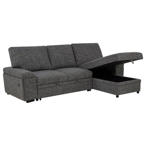 Madden Sleeper Sectional Sofa with Speaker and Storage Chaise Granite