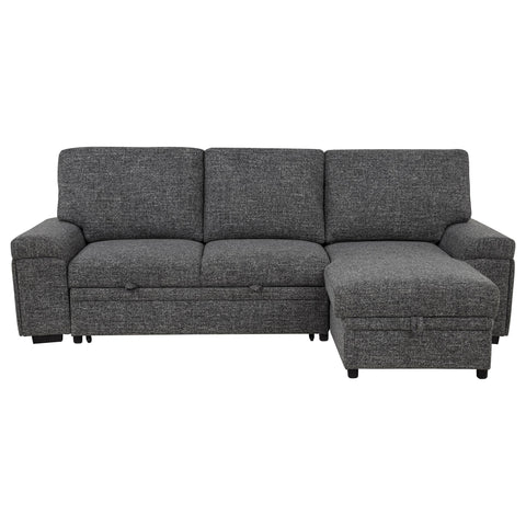 Madden Sleeper Sectional Sofa with Speaker and Storage Chaise Granite
