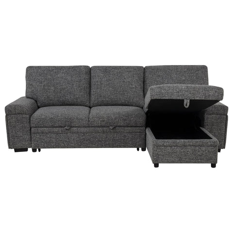Madden Sleeper Sectional Sofa with Speaker and Storage Chaise Granite